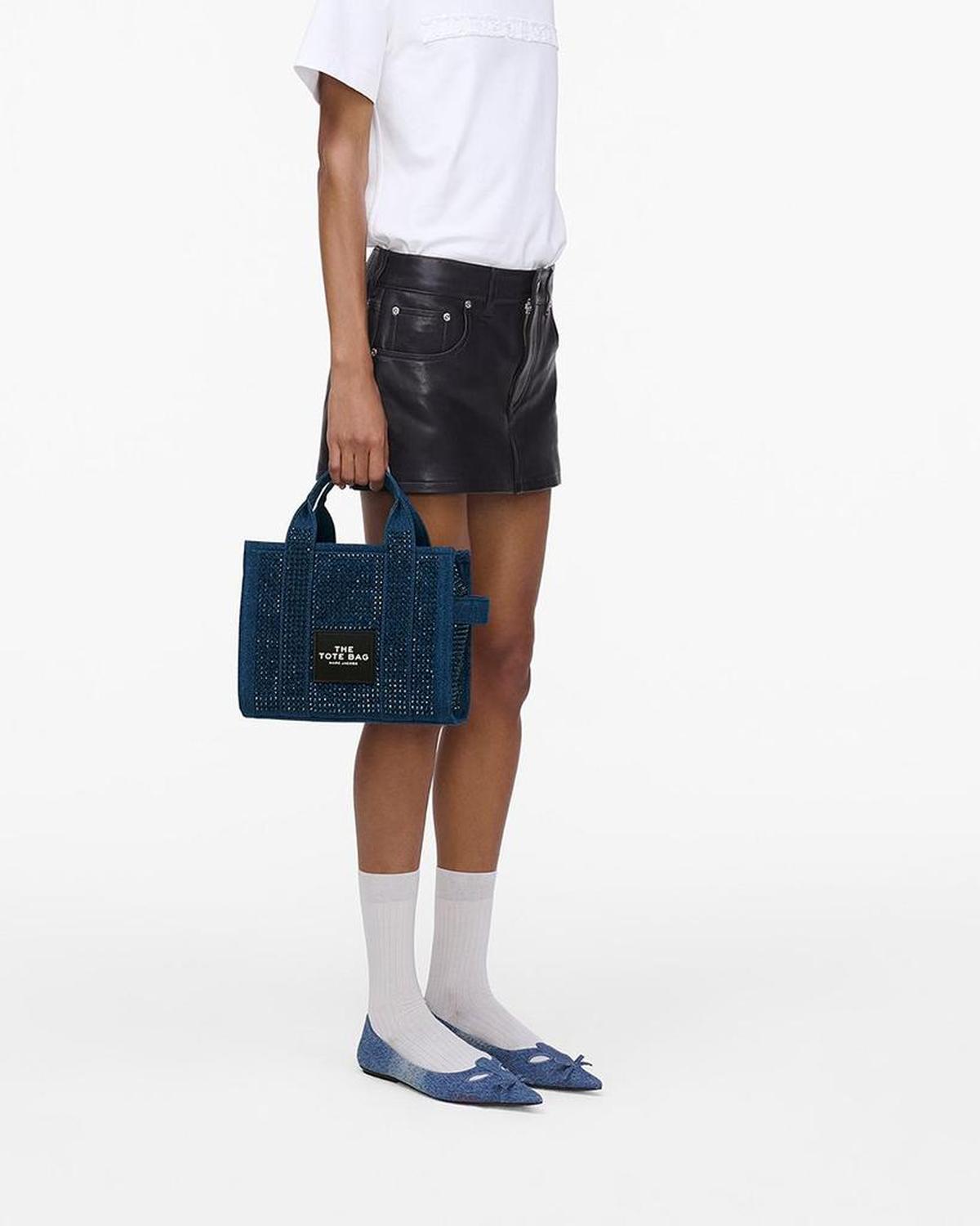 The Crystal Denim Small Tote Bag