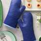 Spade Flower Soft Silicone Oven Mitt Set, 7" x 13"