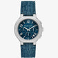 Oversized Gramercy Silver-Tone Denim Watch