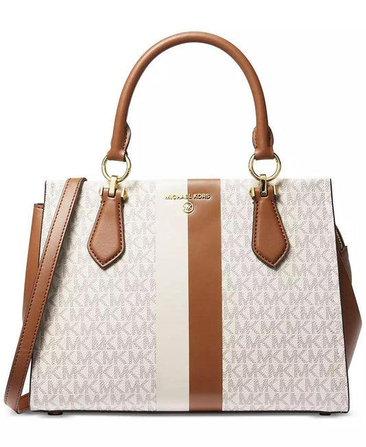 Logo Marilyn Medium Stripe Satchel
