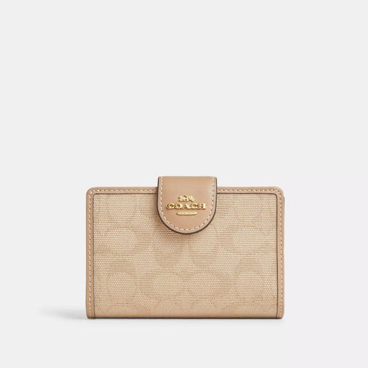 Medium Corner Zip Wallet With Signature Canvas
