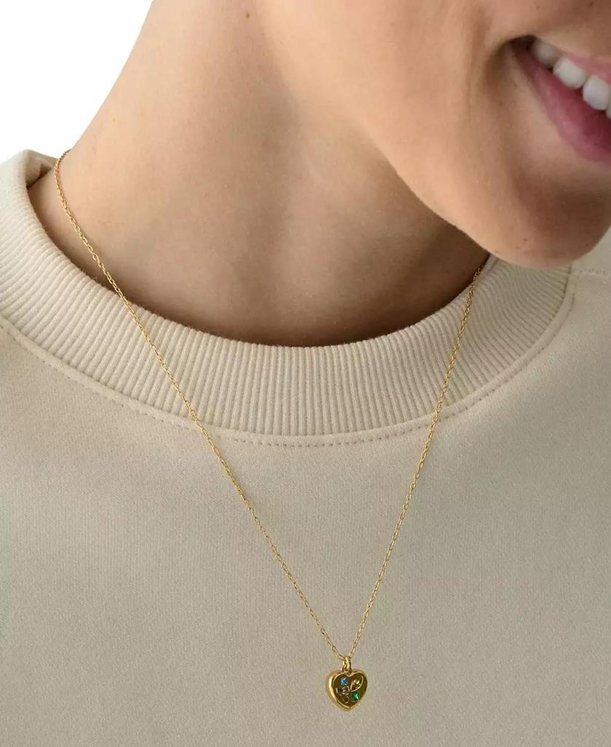 Cubic Zirconia Self-Love Club Pendant Necklace