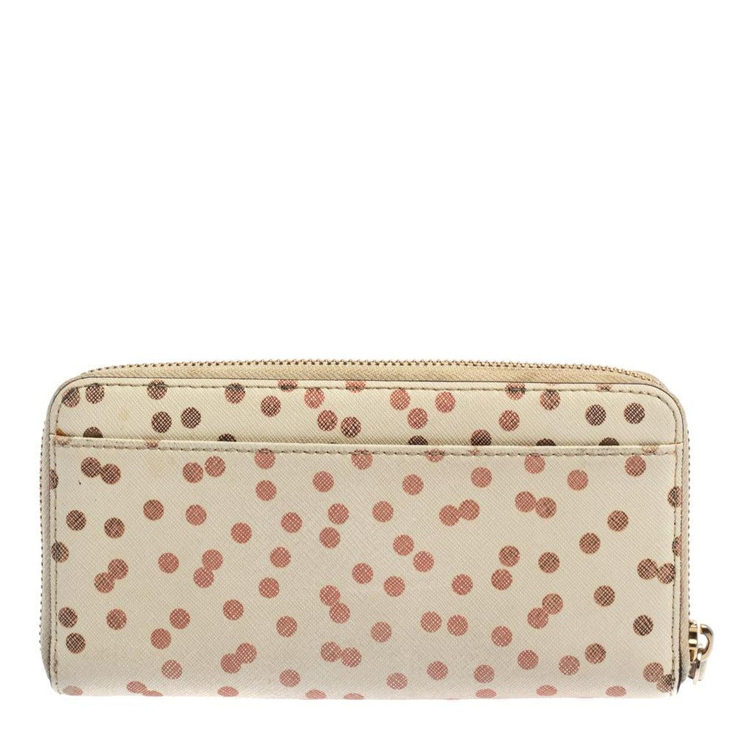 Kate Spade White/red Polka Dots Zip Around Wallet