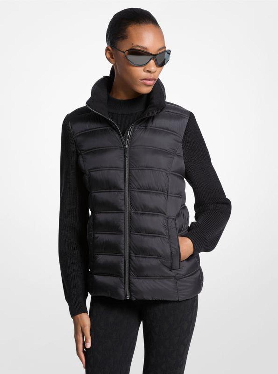 Quilted Nylon and Knit Jacket
