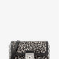 Tribeca Large Leopard Print Calf Hair Convertible Crossbody Bag