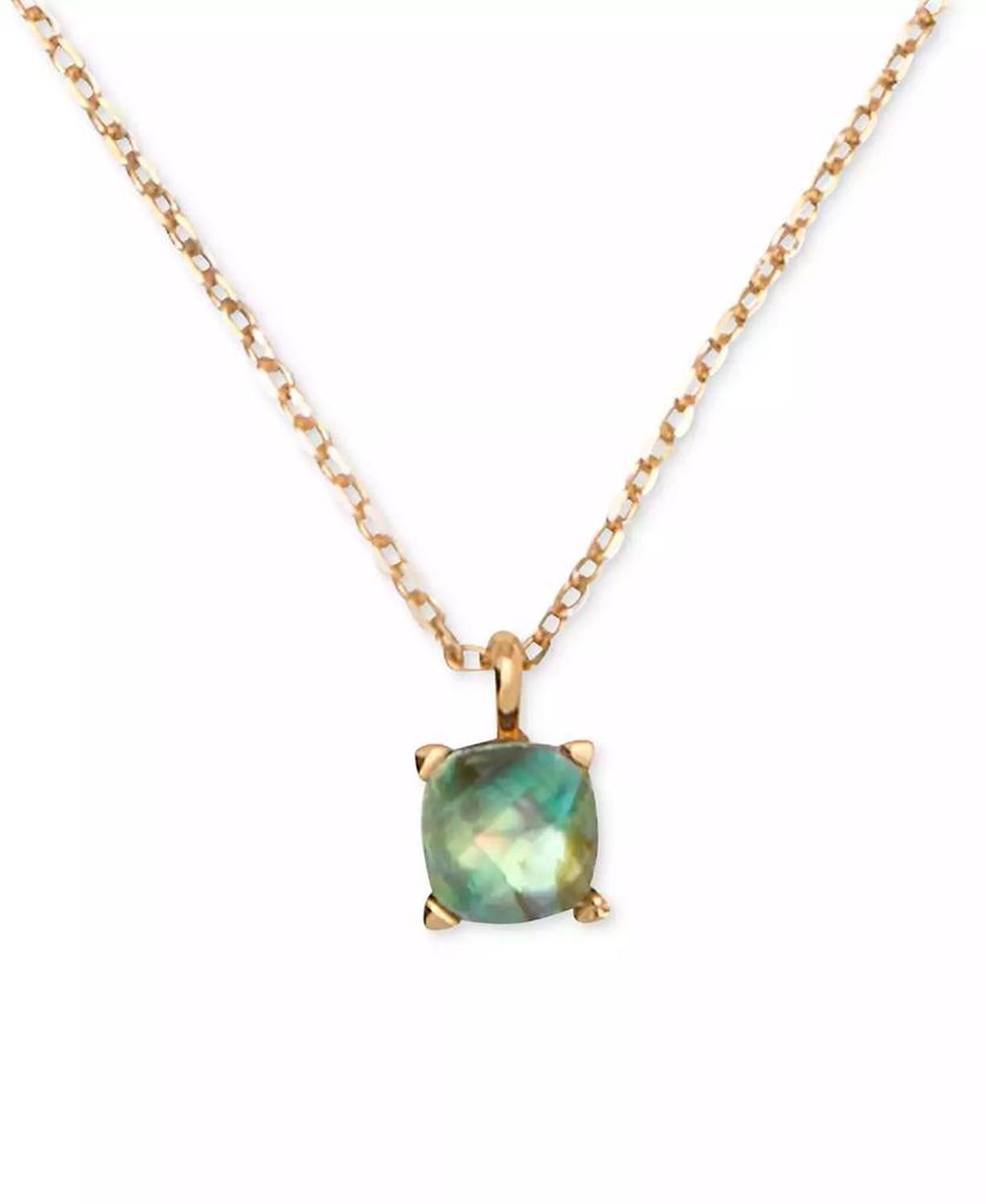 Gold-Tone Cubic Zirconia Pendant Necklace, 16" + 3" extender