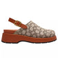 Women's Sculpted C Signature Jacquard Logo Platform Clogs