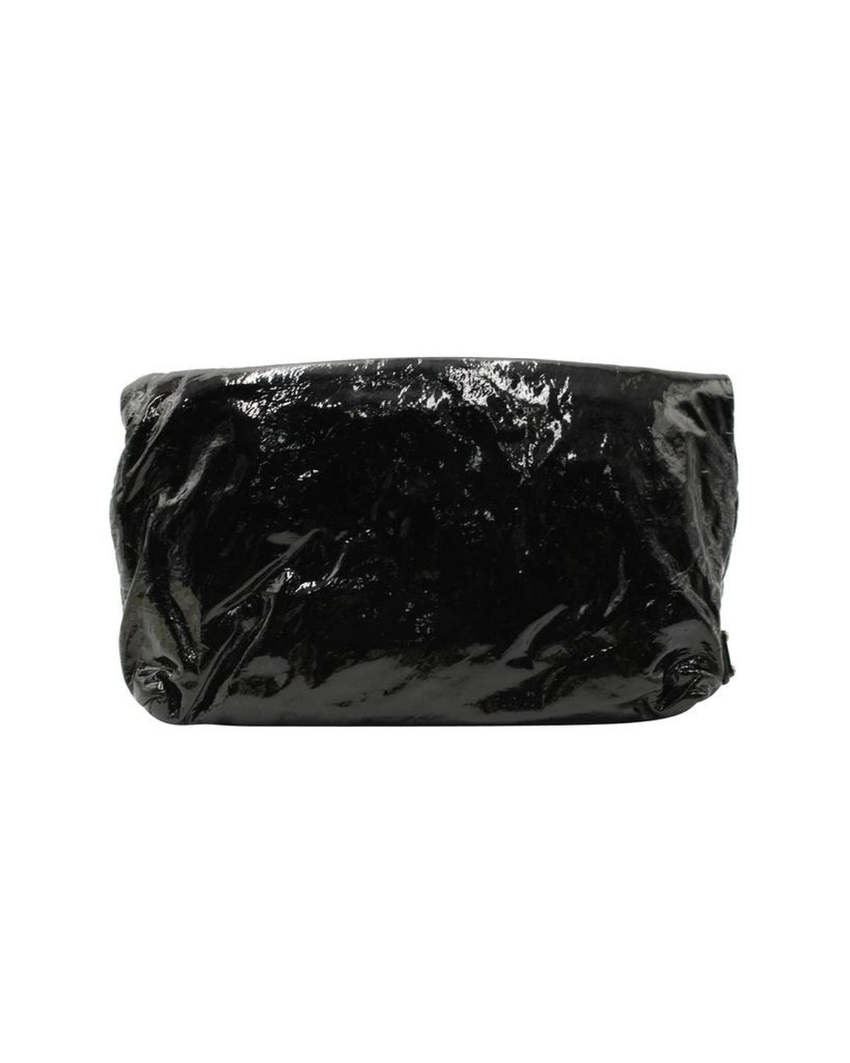 Studded Clutch in Black Patent Leather