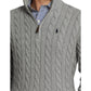 Long Sleeve Cotton Cable 1/2 Zip