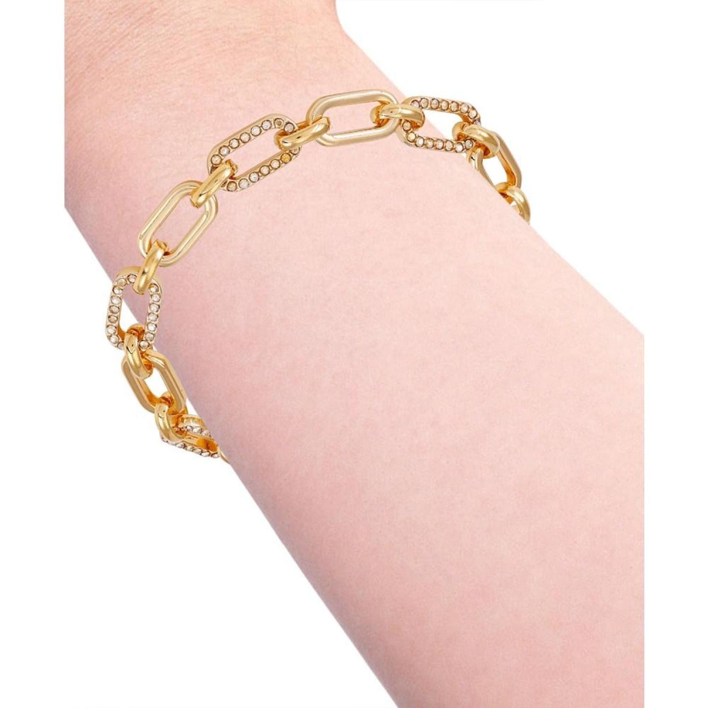 Gold-Tone Crystal Link Toggle Bracelet
