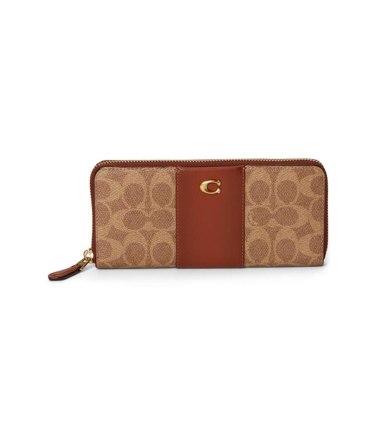 Essential Slim Accordion Zip Wallet in Signature Canvas