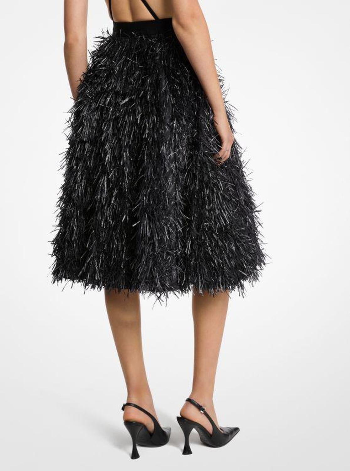 Hand-Embroidered Fringe Jacquard Circle Skirt
