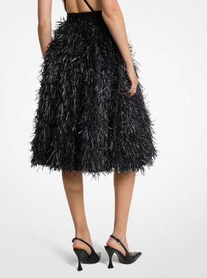 Hand-Embroidered Fringe Jacquard Circle Skirt