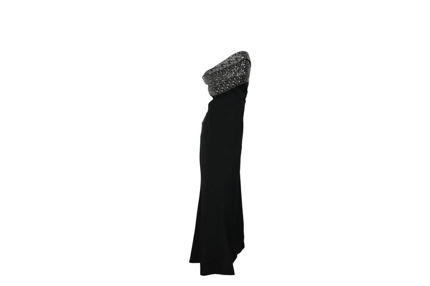 Marchesa Notte Sequined Gown in Black Polyester