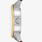 Oversized Hutton Two-Tone and Leather Watch