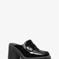 Eden Crackled Patent Leather Platform Mule