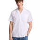 Men's Relaxed Fit Voile Dobby Short Sleeve Check Button-Front Camp Shirt