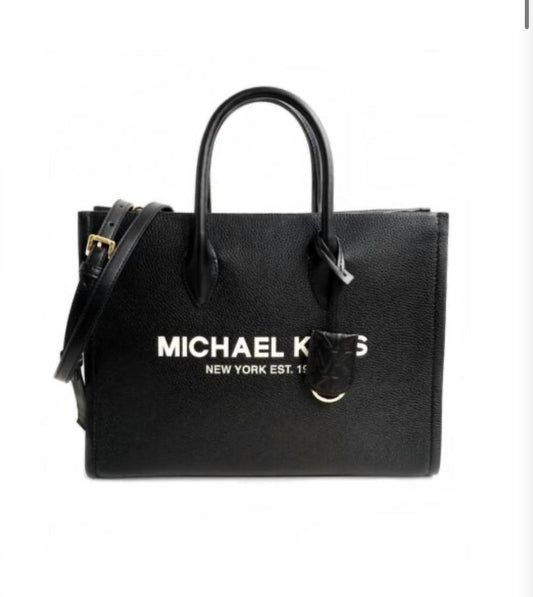 Mirella Medium Pebbled Leather Tote Bag In Black Multi
