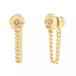 Faux Cultivated Pearl Signature Tea Rose Front Back Earrings