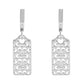 Rhodium Plated Hangtag Drop Earrings
