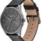 Men's Oliver Black Leather Calfskin Strap Watch, 41mm