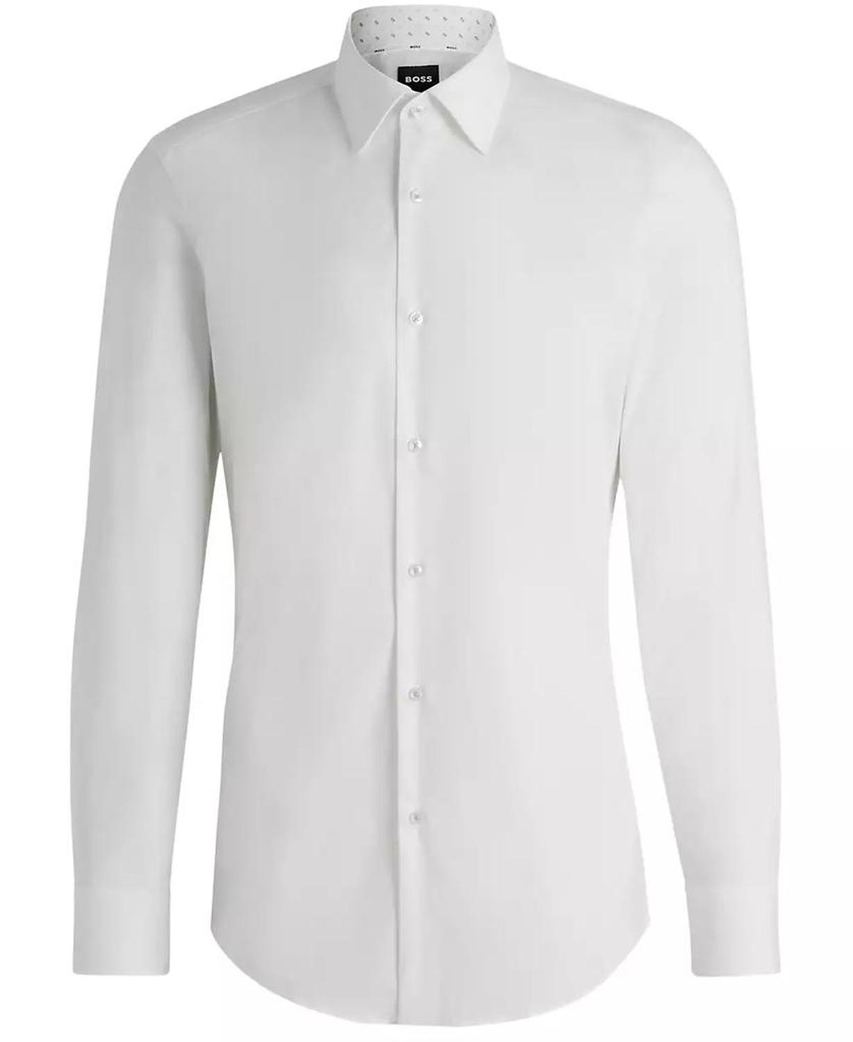 Men's Stretch-Cotton Poplin Slim-Fit Dress Shirt