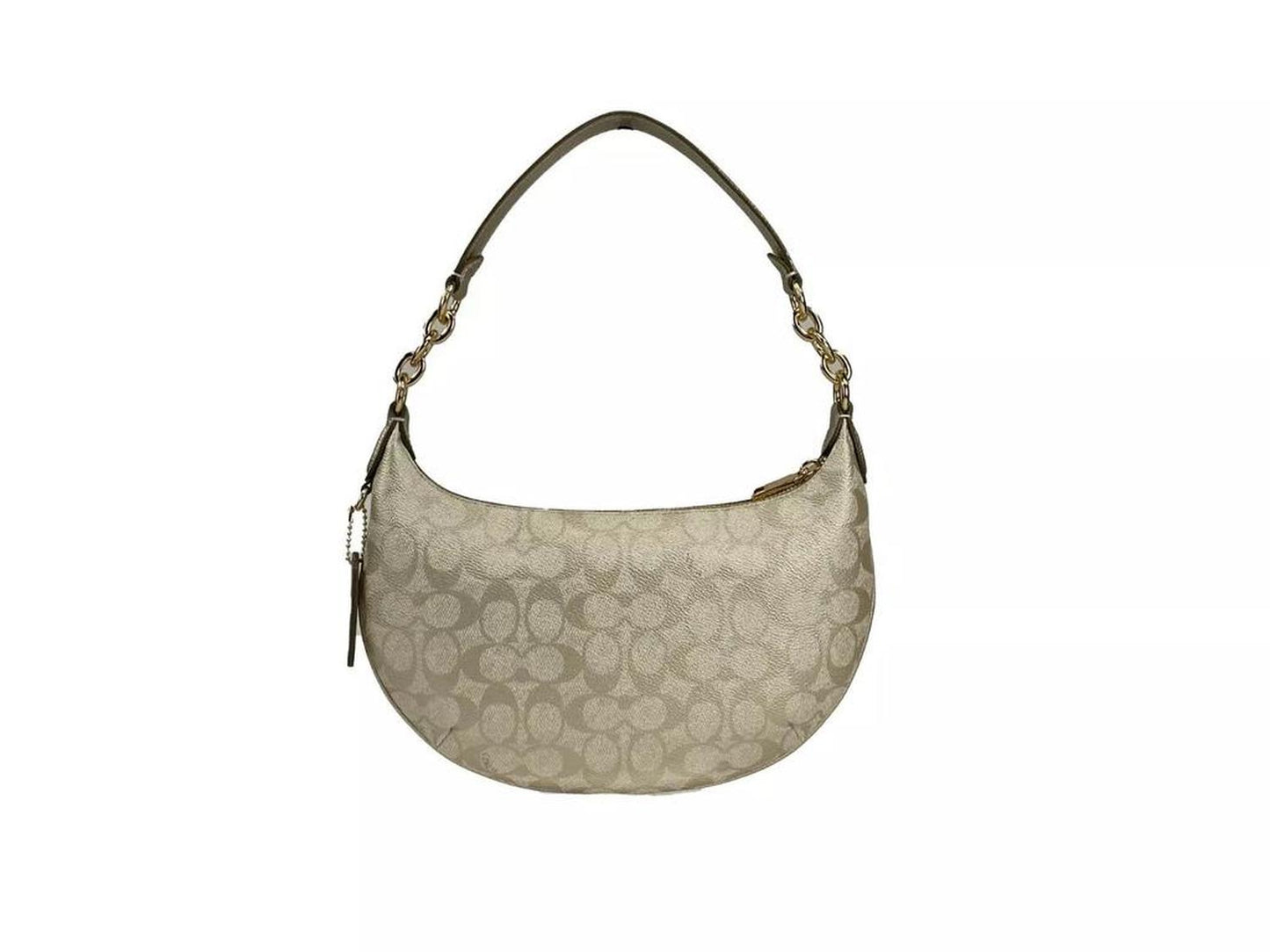 COACH Payton Signature PVC Leather Shoulder Bag Champagne Women's gold