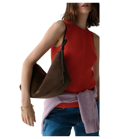 Loop Suede Large Shoulder Bag