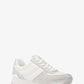 Andi Embellished Quilted Leather and Metallic Trainer