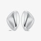Large Precious Metal-Plated Brass Pebble Earring