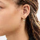 Gold Tone Heart and Key Mismatch Charm Huggie Earrings