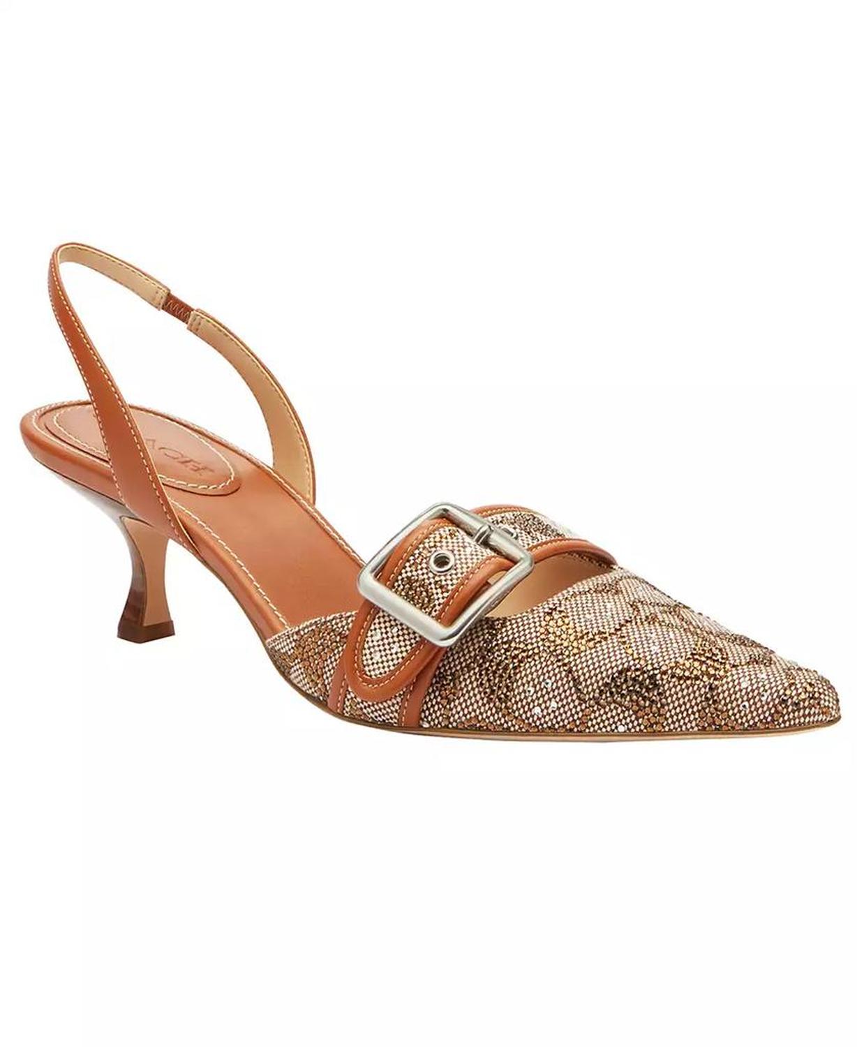 Women's Margot Crystal Signature Jacquard Slingback Pumps