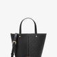 Flora Medium Signature Logo and Pebbled Leather Crossbody Bag