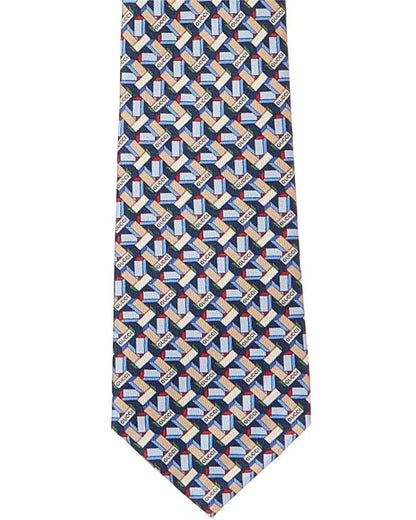 Gucci Blue Printed Silk Tie