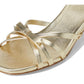 Carolina Metallic Leather Kitten Heel Sandal