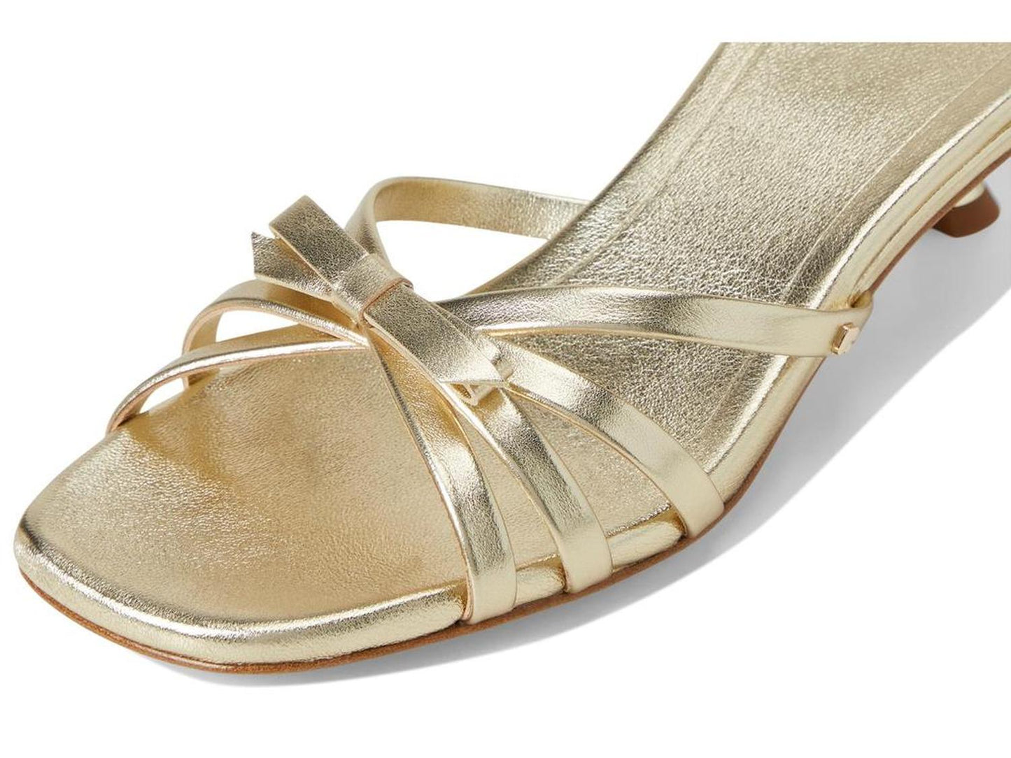 Carolina Metallic Leather Kitten Heel Sandal