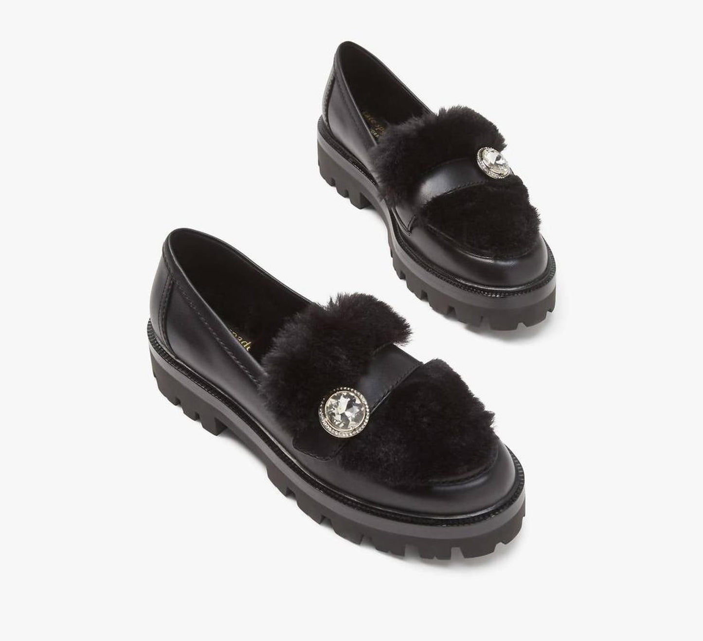 Women's Posh Winter Fur Loafers In Black