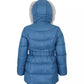 Toddler and Little Girls Belted Stadium Puffer Jacket
