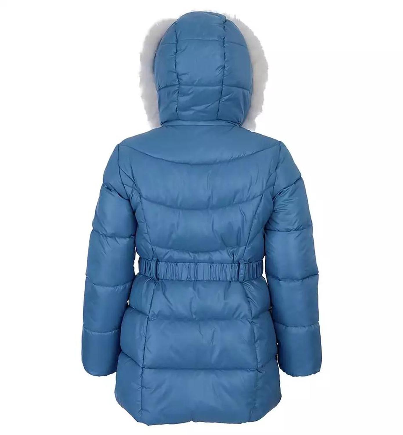 Toddler and Little Girls Belted Stadium Puffer Jacket