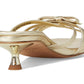 Carolina Metallic Leather Kitten Heel Sandal