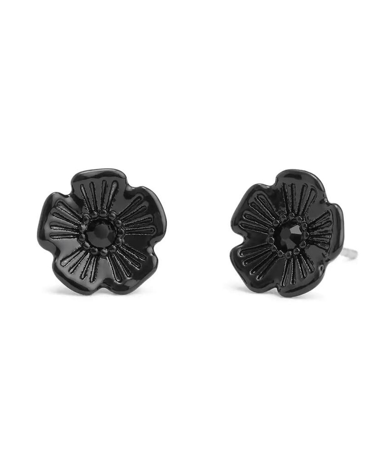 Women's Faux Stone Signature Tea Rose Stud Earrings