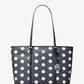 Jet Set Large Polka Dot Signature Logo Tote Bag