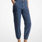 Logo Jacquard Denim Cargo Pants