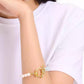 Gold-Tone Color Bead & Freshwater Pearl Flex Bracelet