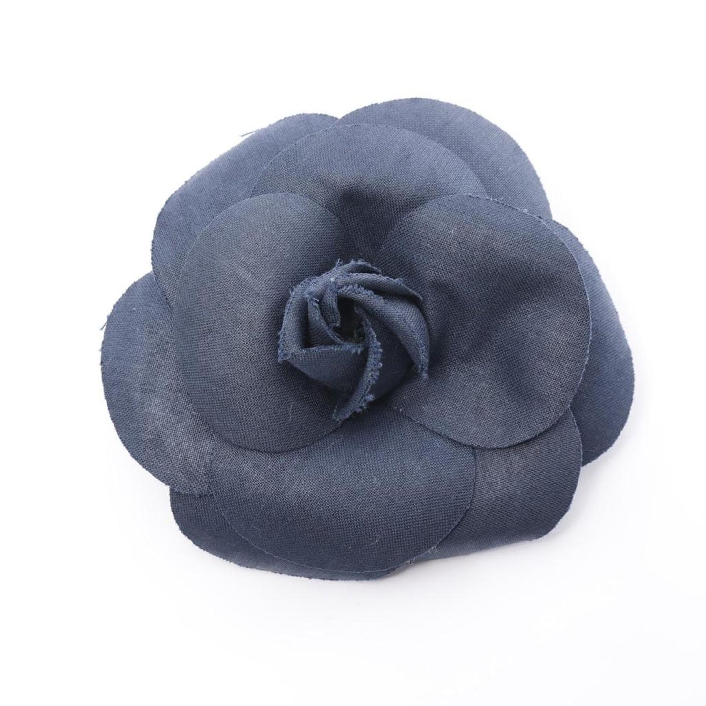 Camellia Corsage Brooch Fabric Navy