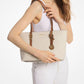 Quinn Medium Signature Logo and Leather Tote Bag