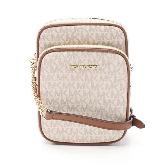 Coated Canvas Leather Shoulder Bag Weekend Bag (Pre-Owned)