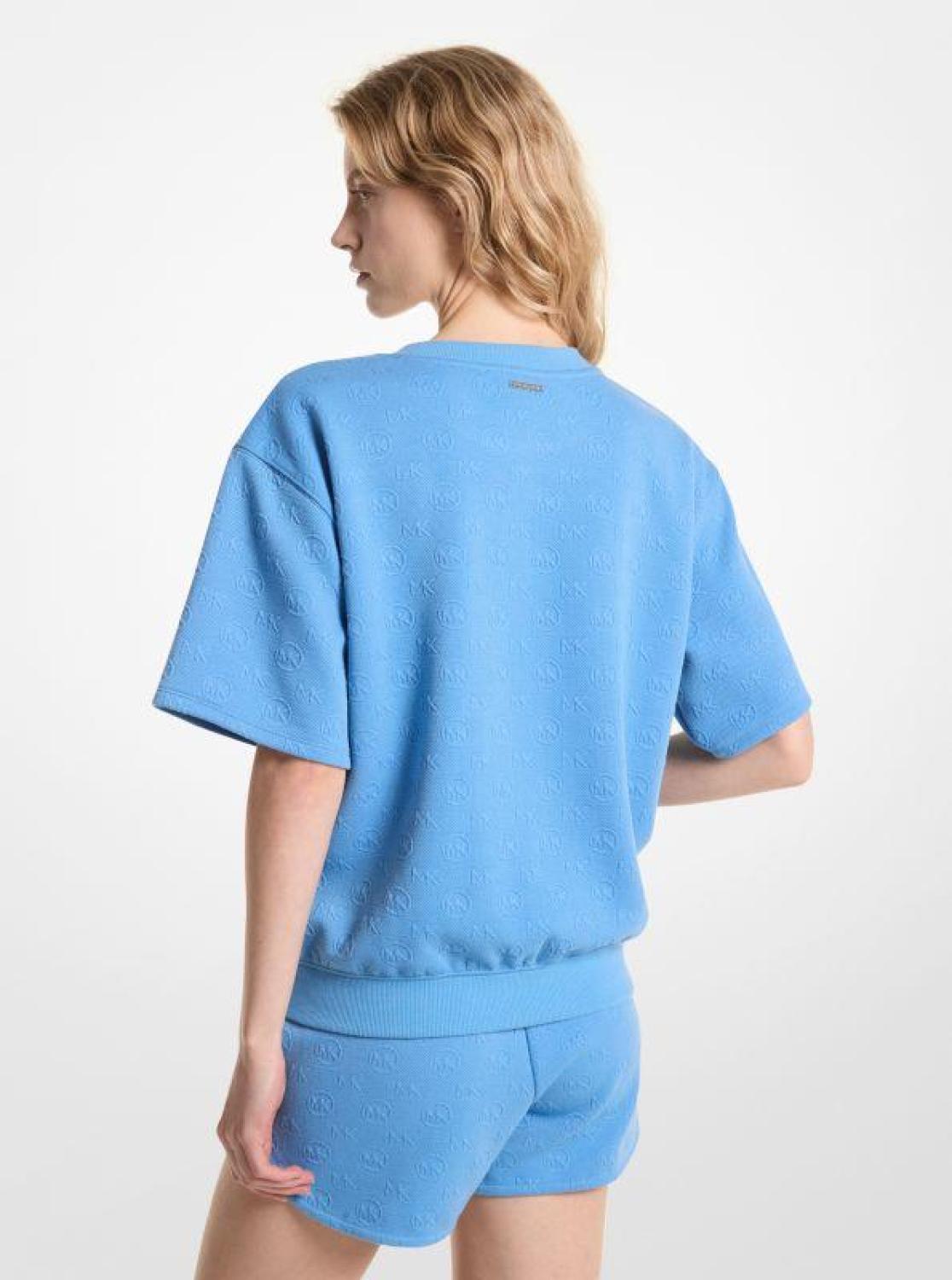Logo Jacquard Knit Short-Sleeve Sweatshirt