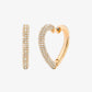 Pavé Heart Hoop Earrings