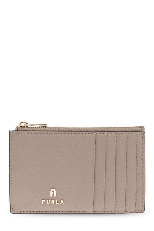 Furla Camelia Logo Plaque Zip-Up Medium Card Case
